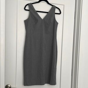 Banana Republic Gray Sheath Dress V-Neck Sleeveless Midi